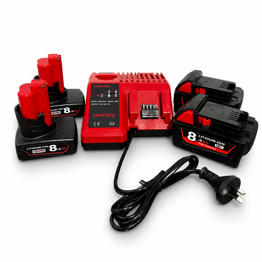 M18 & M12 Compatible Power Kit — Batteries + Fast Charger for Milwaukee Tools